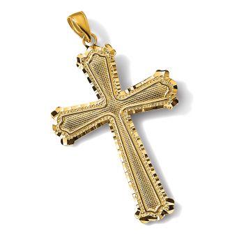 14K Gold Ornate Decorated Cross Pendant 5