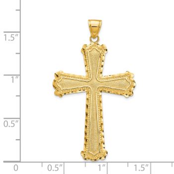 14K Gold Ornate Decorated Cross Pendant 4