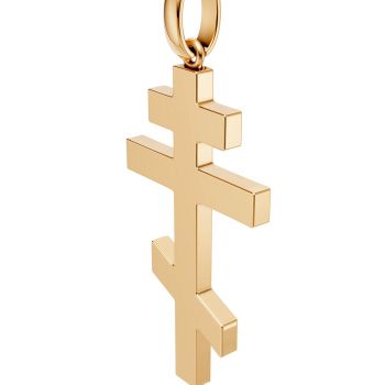 18K Gold Eastern Orthodox Cross Pendant for Men 5