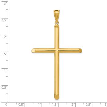 Extra-Large 14K Gold Tube Cross Pendant for Men 3