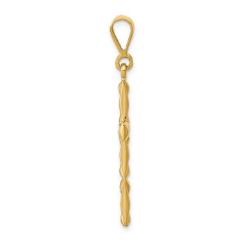 Faceted Cross Pendant in 14K Solid Gold 2