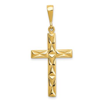 Faceted Cross Pendant in 14K Solid Gold 3