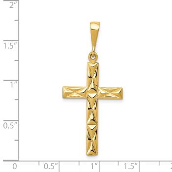Faceted Cross Pendant in 14K Solid Gold 4