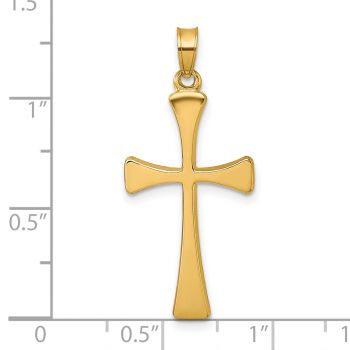14K Gold Flared Latin Cross Pendant 4