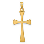 14K Gold Flared Latin Cross Pendant