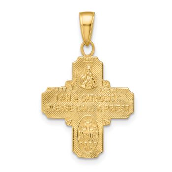 14K Gold 4-Way Jerusalem Cross Medal Pendant 3