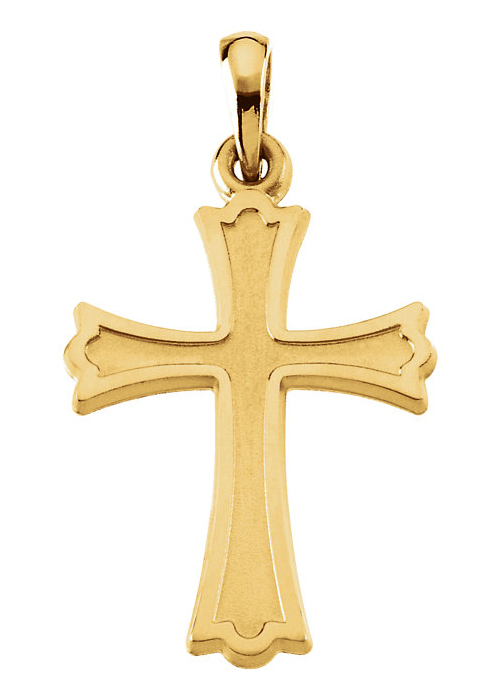 Trinity Cross Pendant, 14K Yellow Gold