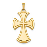 Heraldic Cross Pattée Pendant in 14K Gold