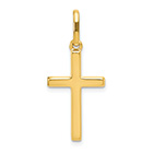 14K Gold Polished Cross Pendant