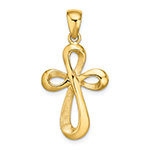 Infinity Loop Cross Pendant in 14K Solid Gold