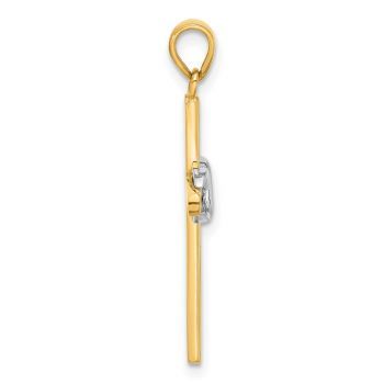 Small 14K Two-Tone Gold Infinity Cross Pendant 2