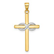 Small 14K Two-Tone Gold Infinity Cross Pendant