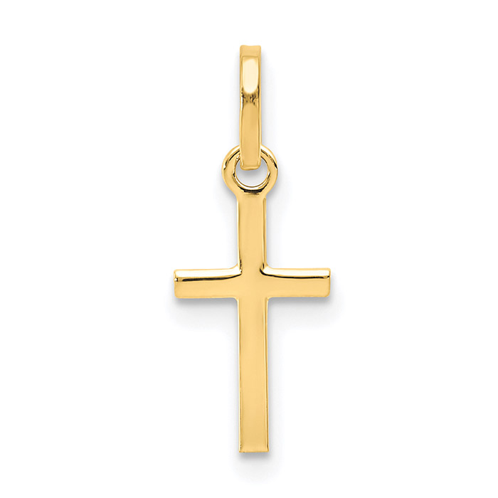 Italian 14K Gold Tiny Cross Charm Pendant
