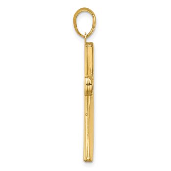 Italian 18K Gold Satin Cross Pendant 2