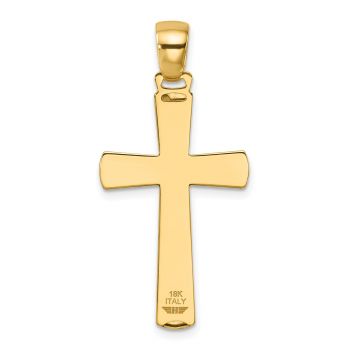 Italian 18K Gold Satin Cross Pendant 3