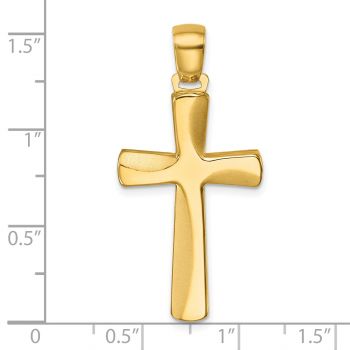 Italian 18K Gold Satin Cross Pendant 5