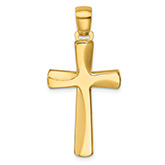 Italian 18K Gold Satin Cross Pendant