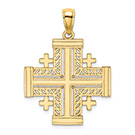 14K Solid Gold Jerusalem Cross Pendant