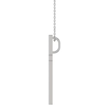 Large Platinum Women's Cross Necklace with Hidden Bail 2