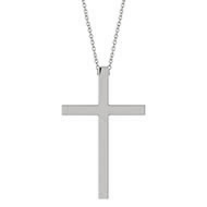 Extra-Large Sterling Silver Cross Necklace for Women with Hidden Bail