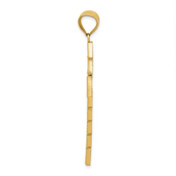 Large Diamond-Cut Latin Cross Pendant in 14K Two-Tone Gold 2