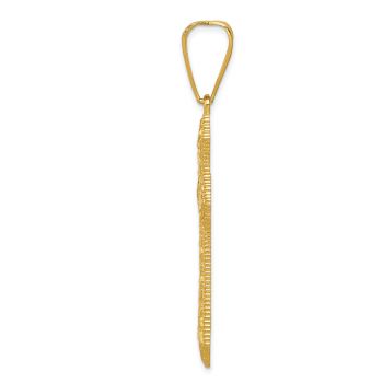 Large Diamond-Cut Nugget Cross Pendant in 14K Gold 2