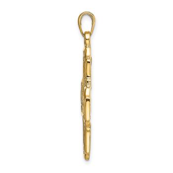 Large 14K Gold 4-Way Jerusalem Cross Pendant 2