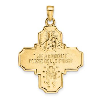 Large 14K Gold 4-Way Jerusalem Cross Pendant 3
