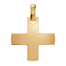 Large 18K Gold Handmade Greek Cross Pendant for Men