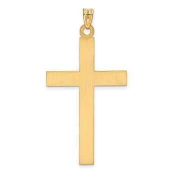 Large 14K Gold Laser-Etched Cross within Cross Pendant 3