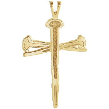 Large 14K Gold Nails Cross Pendant for Men 3
