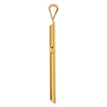 Large 14K Gold Men's Tube Cross Pendant 2