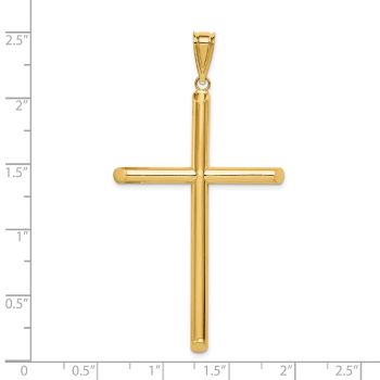 Large 14K Gold Men's Tube Cross Pendant 3