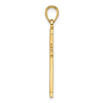 14K Gold Layered Beaded Cross Pendant 2
