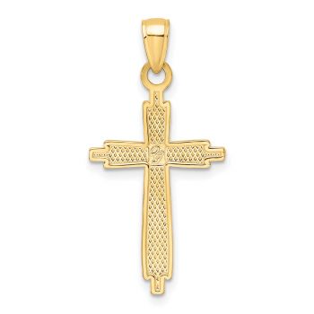 14K Gold Layered Beaded Cross Pendant 3