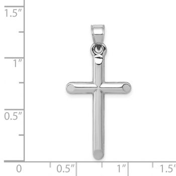 Medium Plain Tube Cross Pendant in 14K White Gold 3