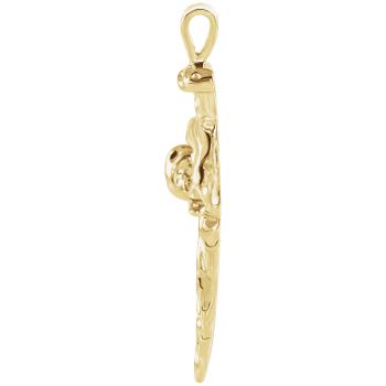 Men's 14K Gold Nails Cross Pendant 2