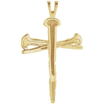 Men's 14K Gold Nails Cross Pendant 3
