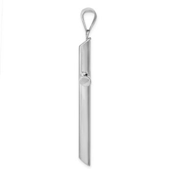 Men's 14K White Gold Polished Tube Cross Pendant 2