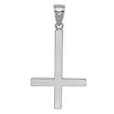 Platinum Plain Upside Down Cross Pendant for Men