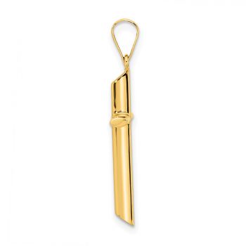 14K Gold Beveled Tube Cross Pendant for Men 2