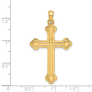 Men's Budded Cross Pendant in 14K Solid Gold 3