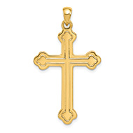 Men's Budded Cross Pendant in 14K Solid Gold
