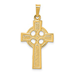 14K Solid Gold Celtic Cross Pendant