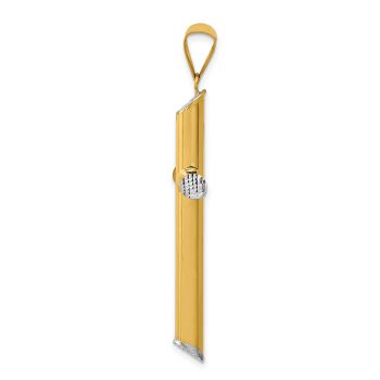 Men's Diamond-Cut Tube Cross Pendant in 14K Two-Tone Gold 2