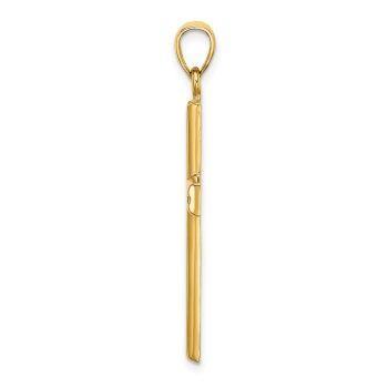 Men's 14K Gold Engraved Center Cross Pendant 2