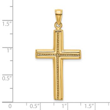 Men's 14K Gold Engraved Center Cross Pendant 3