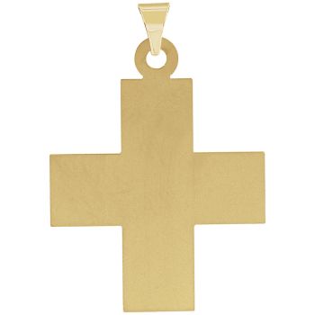 Men's Engraved Greek Cross Pendant in 14K Gold 3