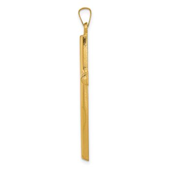 Men's Flat Back Rounded Cross Pendant in 14K Gold 2