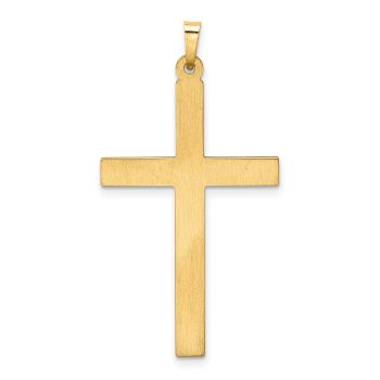 Men's Flat Back Rounded Cross Pendant in 14K Gold 3